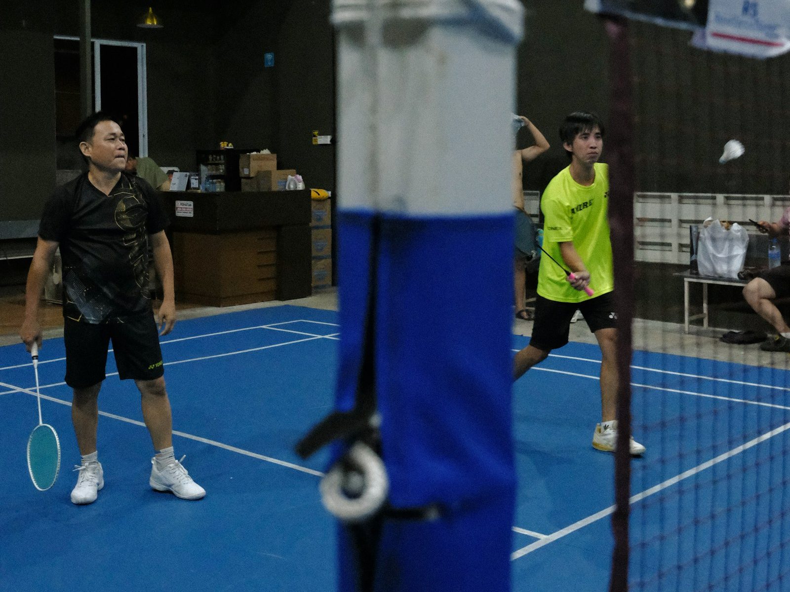 Badminton rally during a coaching session